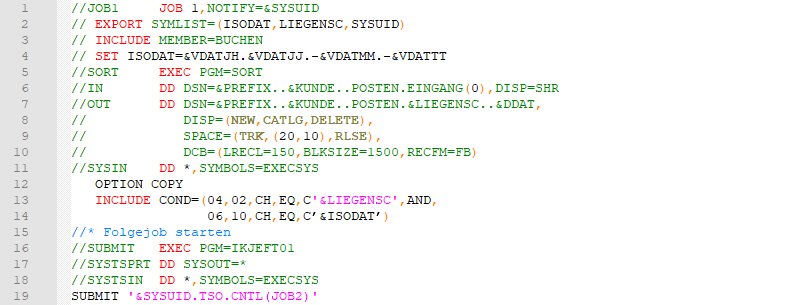 Parametrisierung von Testjobs: Codeschnipsel 6