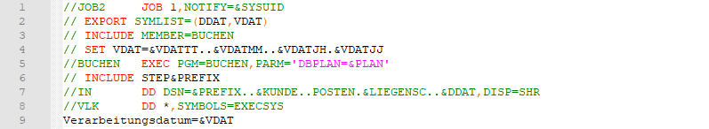 Parametrisierung von Testjobs: Codeschnipsel 7